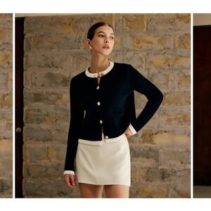 Commense Cardigan Black Size S Nautical Seaside Grandmacore Career Casual Party